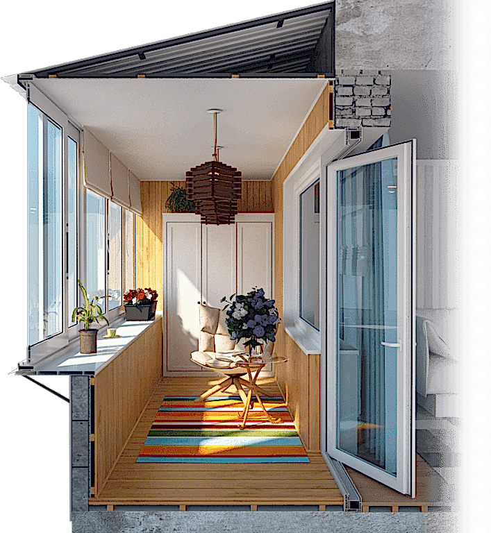 Остекление балкона в Алматы