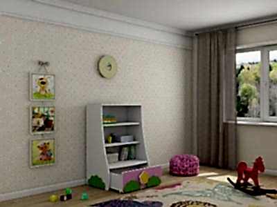 детская мебель купить в Алматы детский стеллаж Ромашка